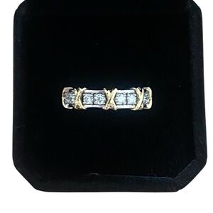 14K White Gold Ring 6.2g with (14) Round G-I VS2-SI2 Diamonds totaling 1.0 ct.